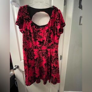 EUC red floral print dress. City chic brand size 20